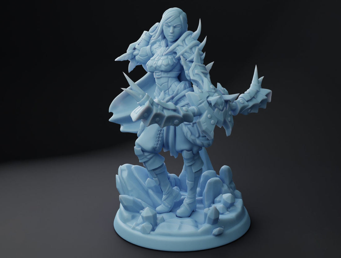 Female Ranger Miniature, Koume | Twin Goddess Miniatures | Tabletop RPG Miniature | Roleplaying 3D Printed Fantasy Mini - 3DPrintDen