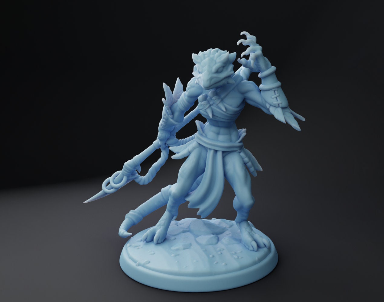 Lizardman Warrior Miniature | Twin Goddess Miniatures | Tabletop RPG Miniature | Roleplaying 3D Printed Fantasy Mini - 3DPrintDen