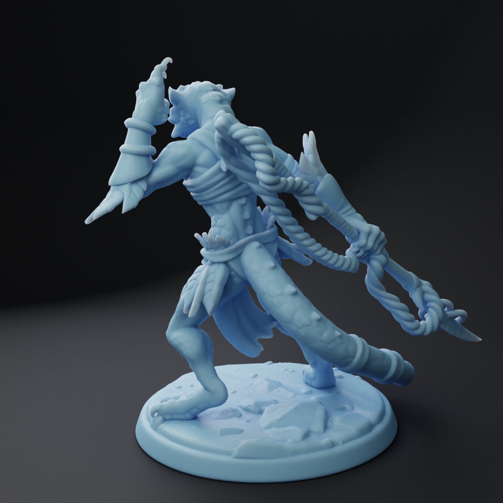 Lizardman Warrior Miniature | Twin Goddess Miniatures | Tabletop RPG Miniature | Roleplaying 3D Printed Fantasy Mini - 3DPrintDen