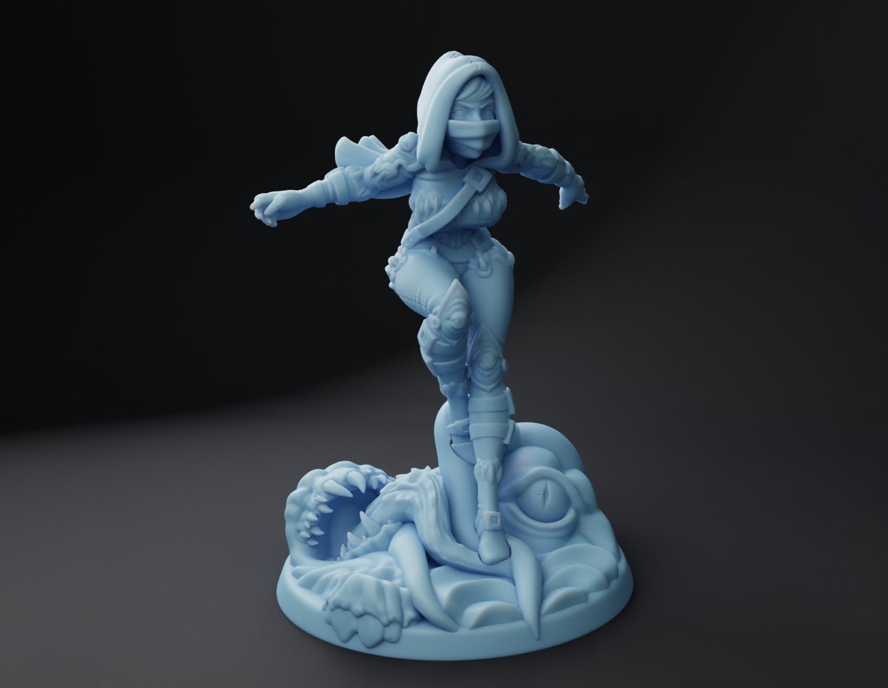 Female Mimic Rogue Miniature | Twin Goddess Miniatures | Tabletop RPG Miniature | Roleplaying 3D Printed Fantasy Mini - 3DPrintDen