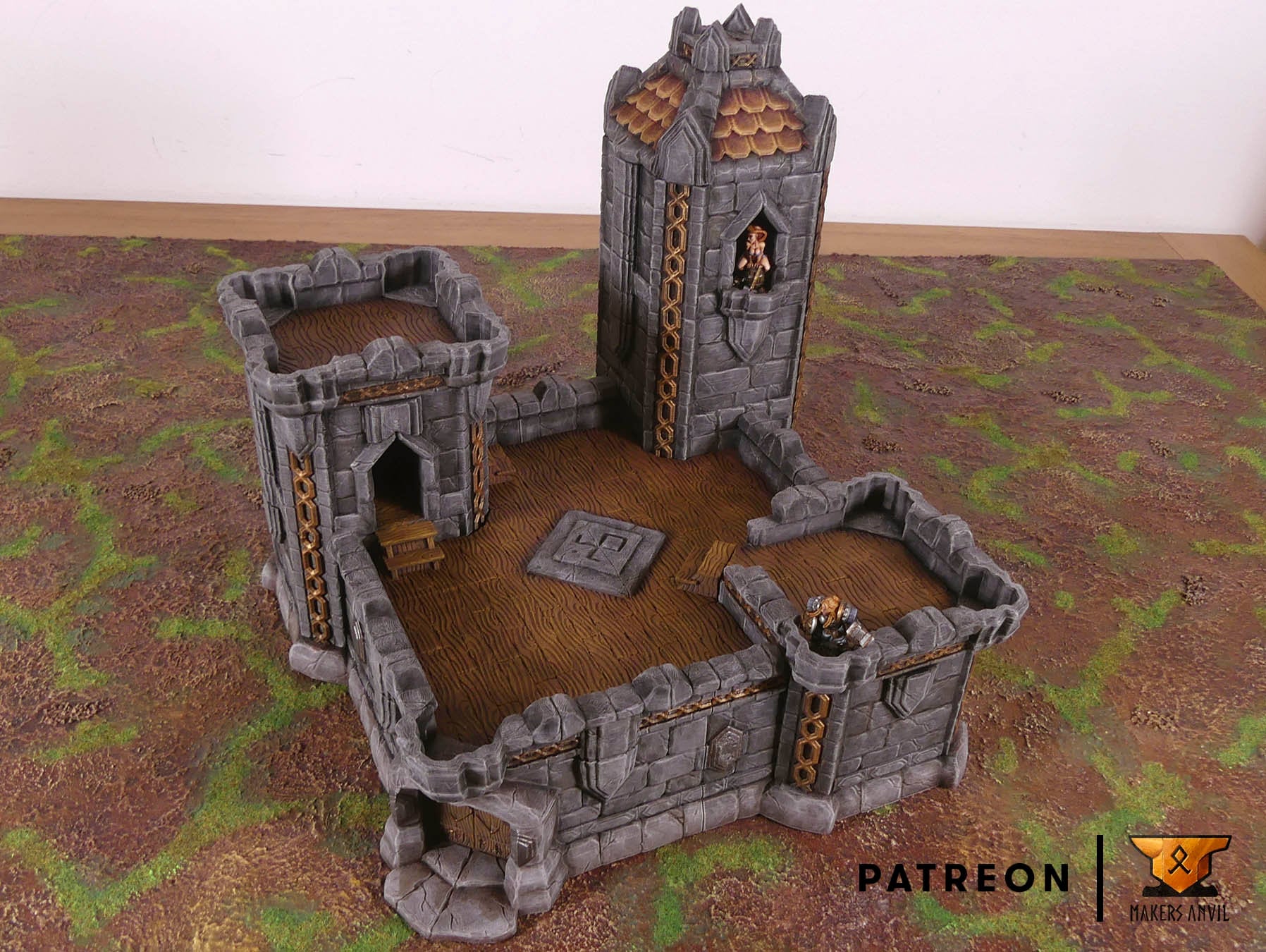 Dwarf Stronghold Terrain Scenery | Makers Anvil | Roleplaying 3D Printed Fantasy Scenery | Miniature Building Terrain TTRPG - 3DPrintDen