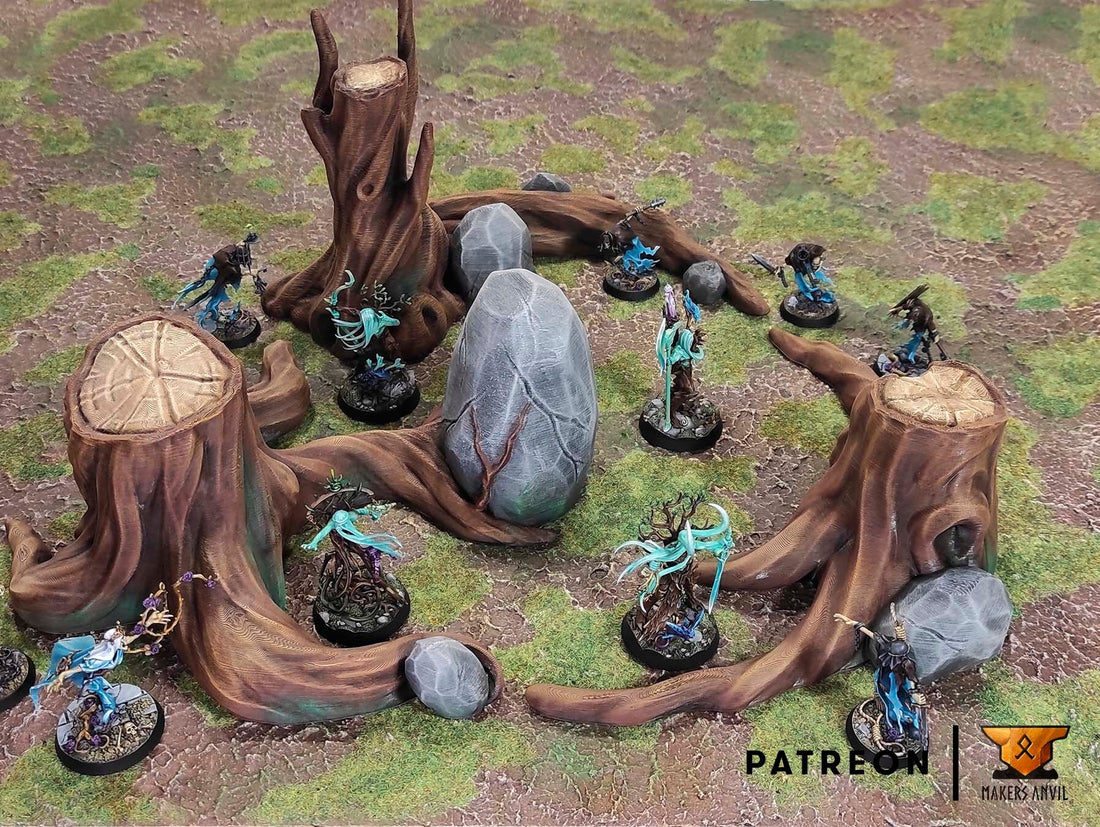 Magical Forest Tree Circle Terrain Scenery | Makers Anvil | Roleplaying 3D Printed Fantasy Scenery | Miniature Building Terrain TTRPG - 3DPrintDen