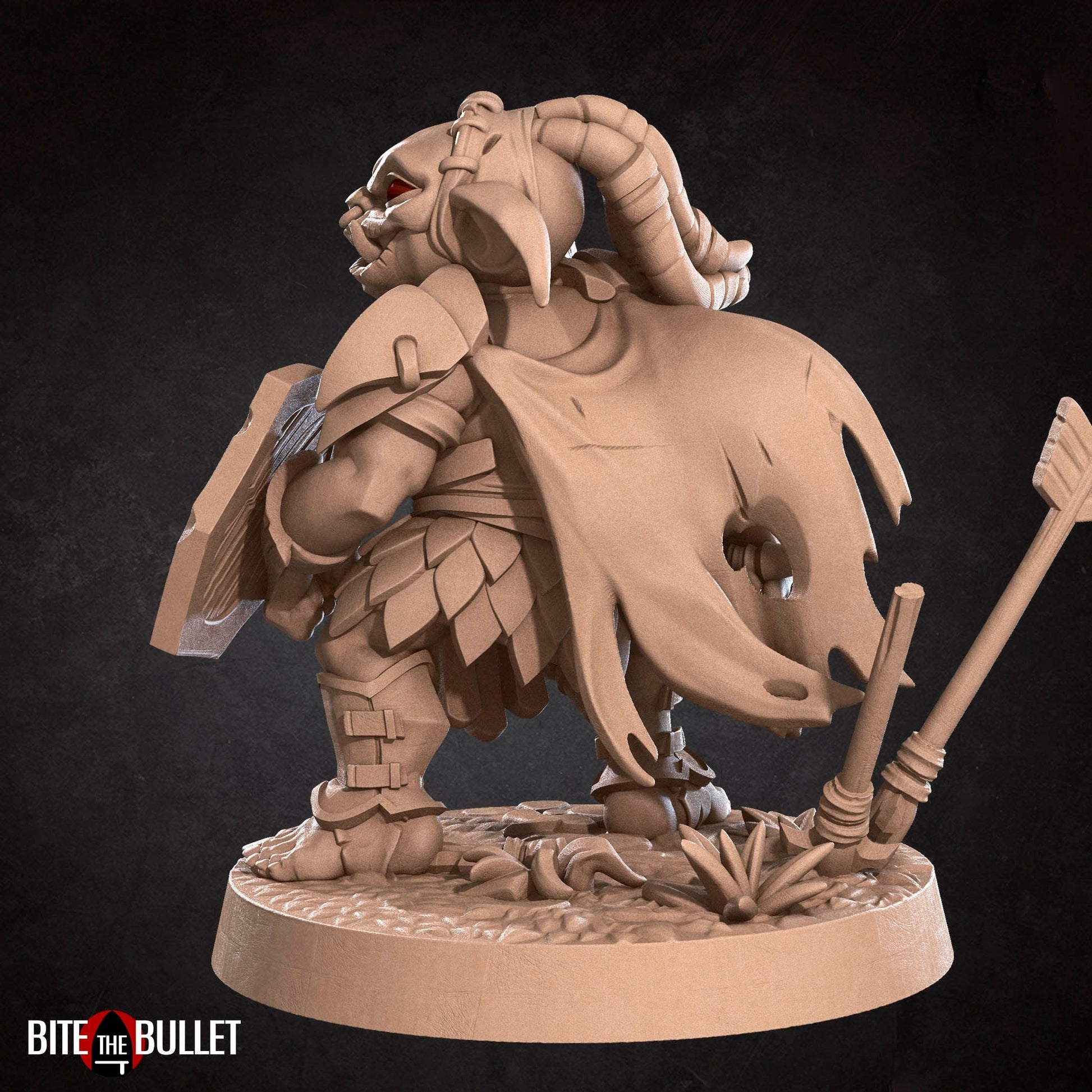 Female Goblin Fighter Miniature | Tabletop RPG Miniature | Bite the Bullet | Roleplaying 3D Printed Fantasy Mini - 3DPrintDen