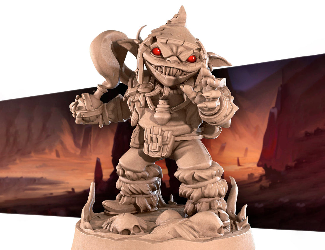 Goblin Alchemist Miniature | Tabletop RPG Miniature | Bite the Bullet | Roleplaying 3D Printed Fantasy Mini - 3DPrintDen