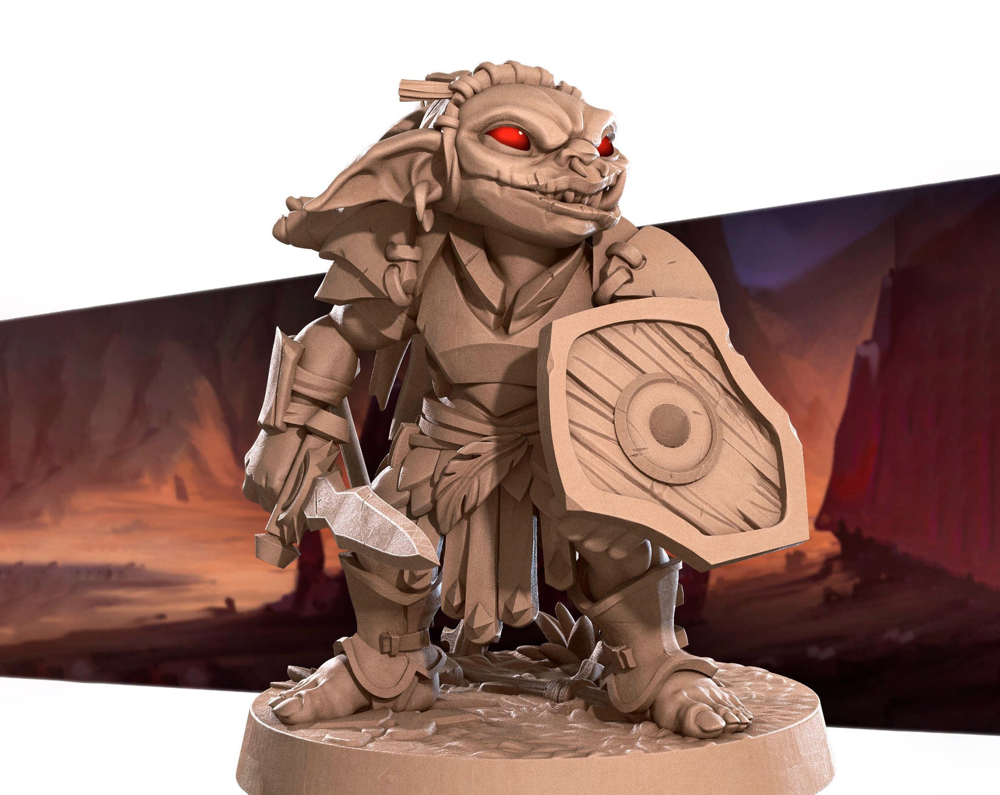 Female Goblin Fighter Miniature | Tabletop RPG Miniature | Bite the Bullet | Roleplaying 3D Printed Fantasy Mini - 3DPrintDen