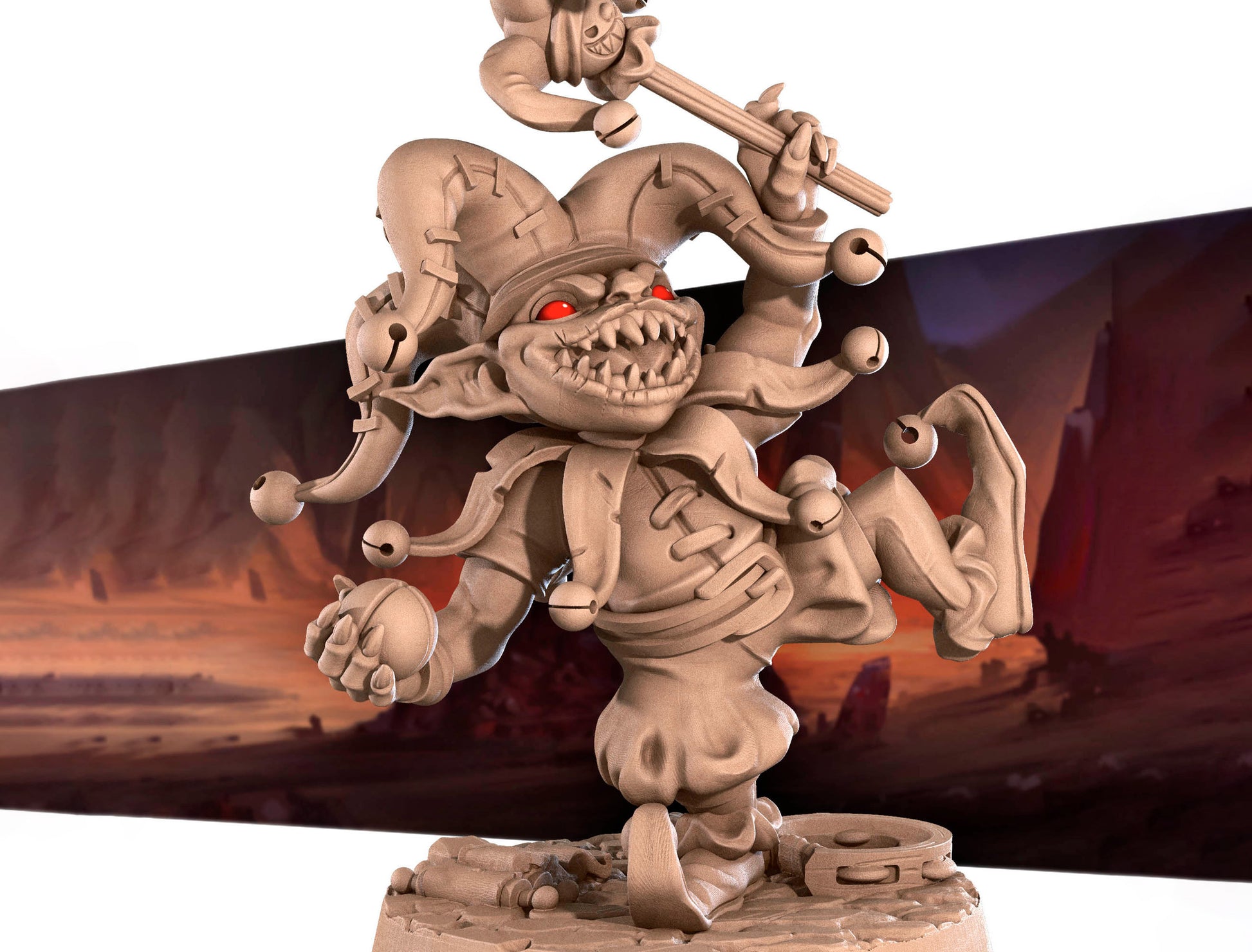 Goblin Jester Miniature | Tabletop RPG Miniature | Bite the Bullet | Roleplaying 3D Printed Fantasy Mini - 3DPrintDen