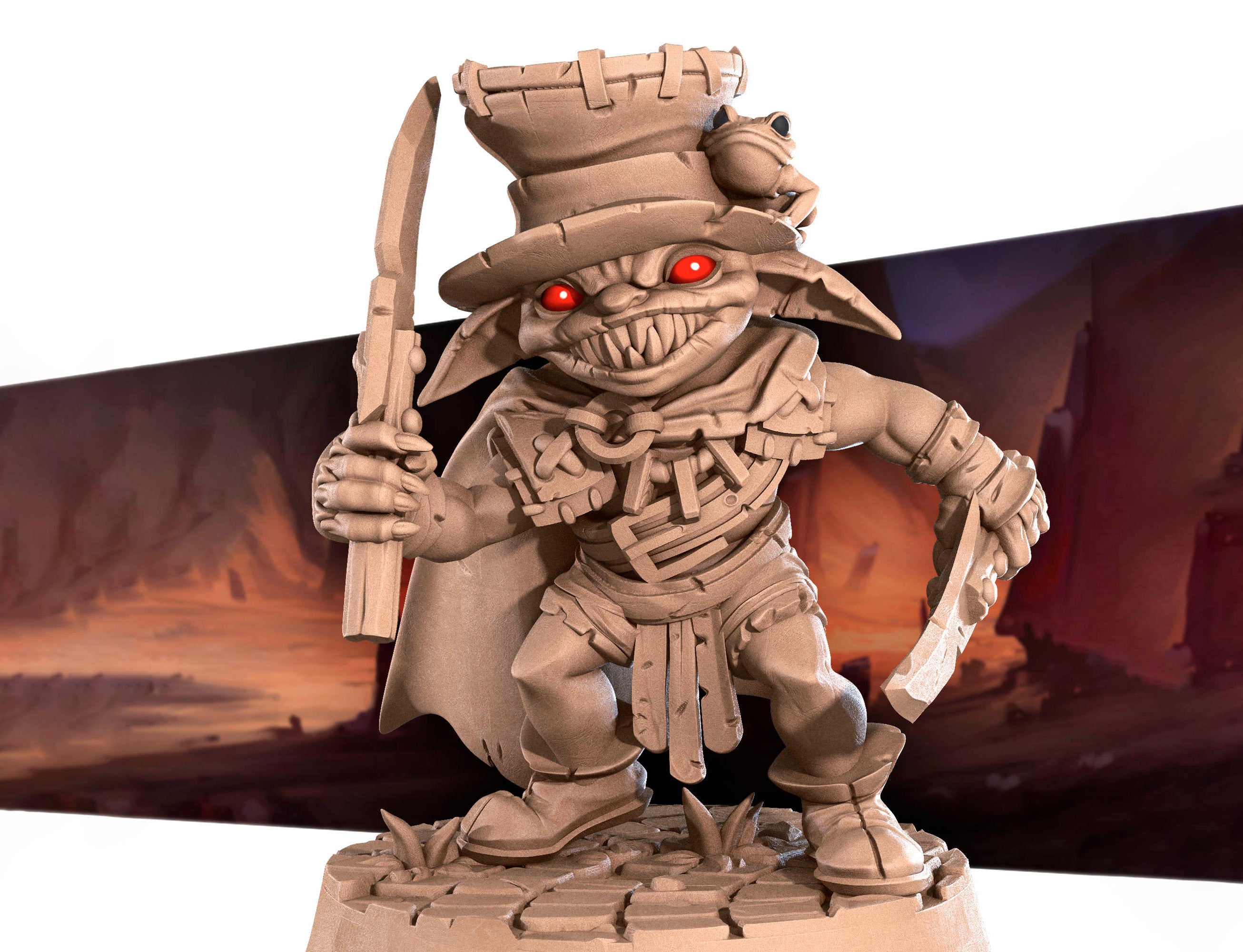 A 3D goblin fantasy bust figures buy RPG