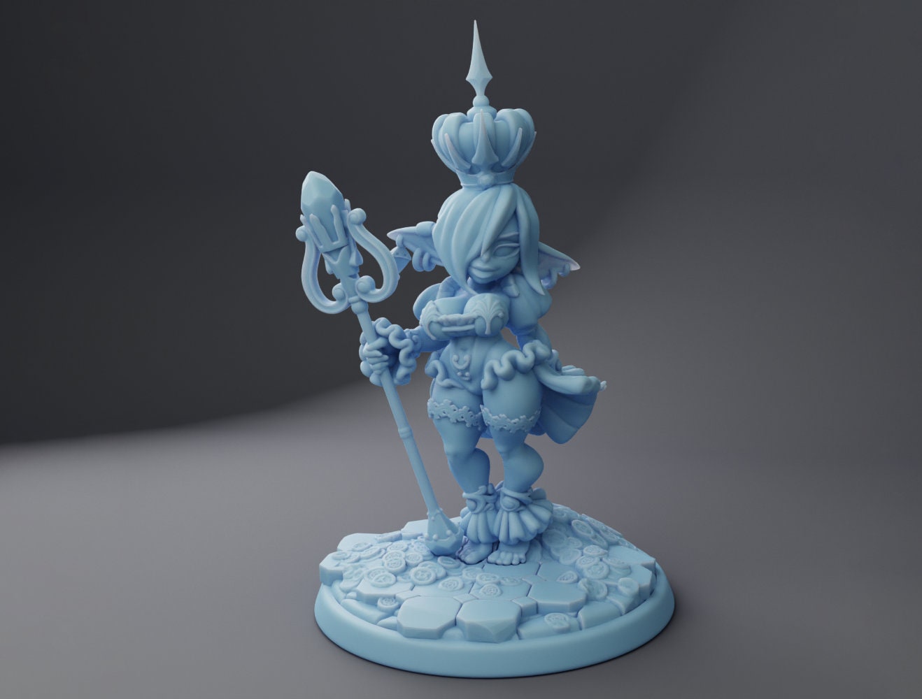 Goblin Queen Miniature | Twin Goddess Miniatures | Tabletop RPG Miniature | Roleplaying 3D Printed Fantasy Mini - 3DPrintDen