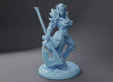 Orc Queen Miniature | Twin Goddess Miniatures | Tabletop RPG Miniature | Roleplaying 3D Printed Fantasy Mini - 3DPrintDen