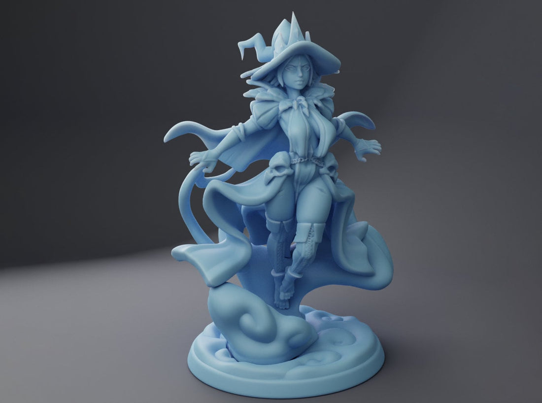 Witch Queen Miniature | Twin Goddess Miniatures | Tabletop RPG Miniature | Roleplaying 3D Printed Fantasy Mini - 3DPrintDen