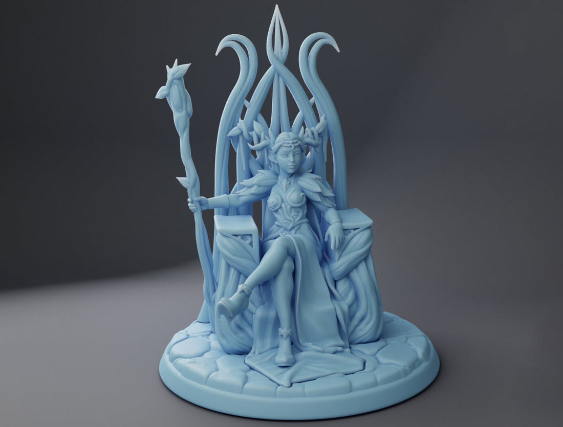 Elf Queen Miniature | Twin Goddess Miniatures | Tabletop RPG Miniature | Roleplaying 3D Printed Fantasy Mini - 3DPrintDen