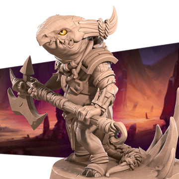 Kobold Fighter Miniature | Tabletop RPG Miniature | Bite the Bullet | Roleplaying 3D Printed Fantasy Mini - 3DPrintDen