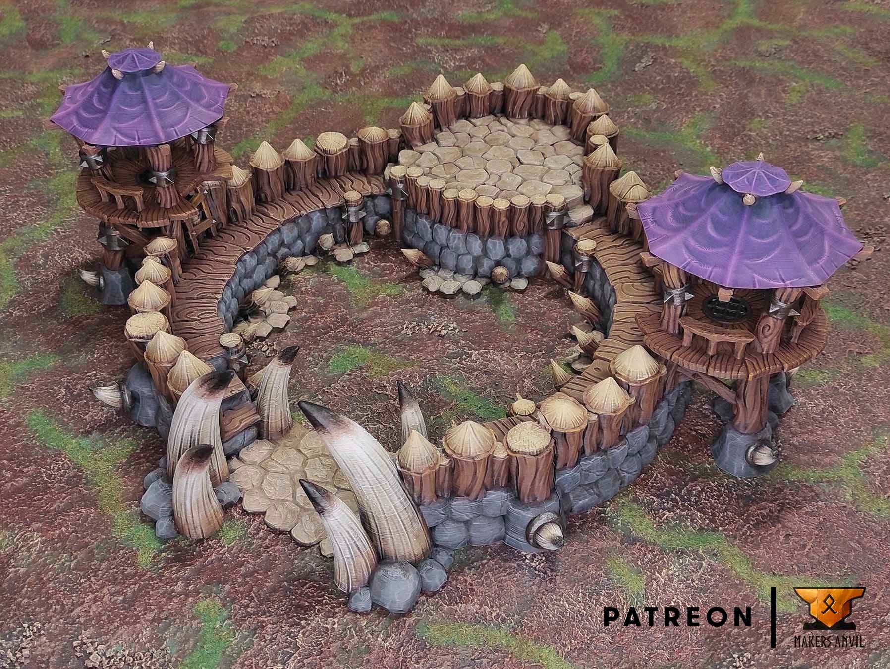 Orc Arena Camp Terrain Scenery | Makers Anvil | Roleplaying 3D Printed Fantasy Scenery | Miniature Building Terrain TTRPG - 3DPrintDen