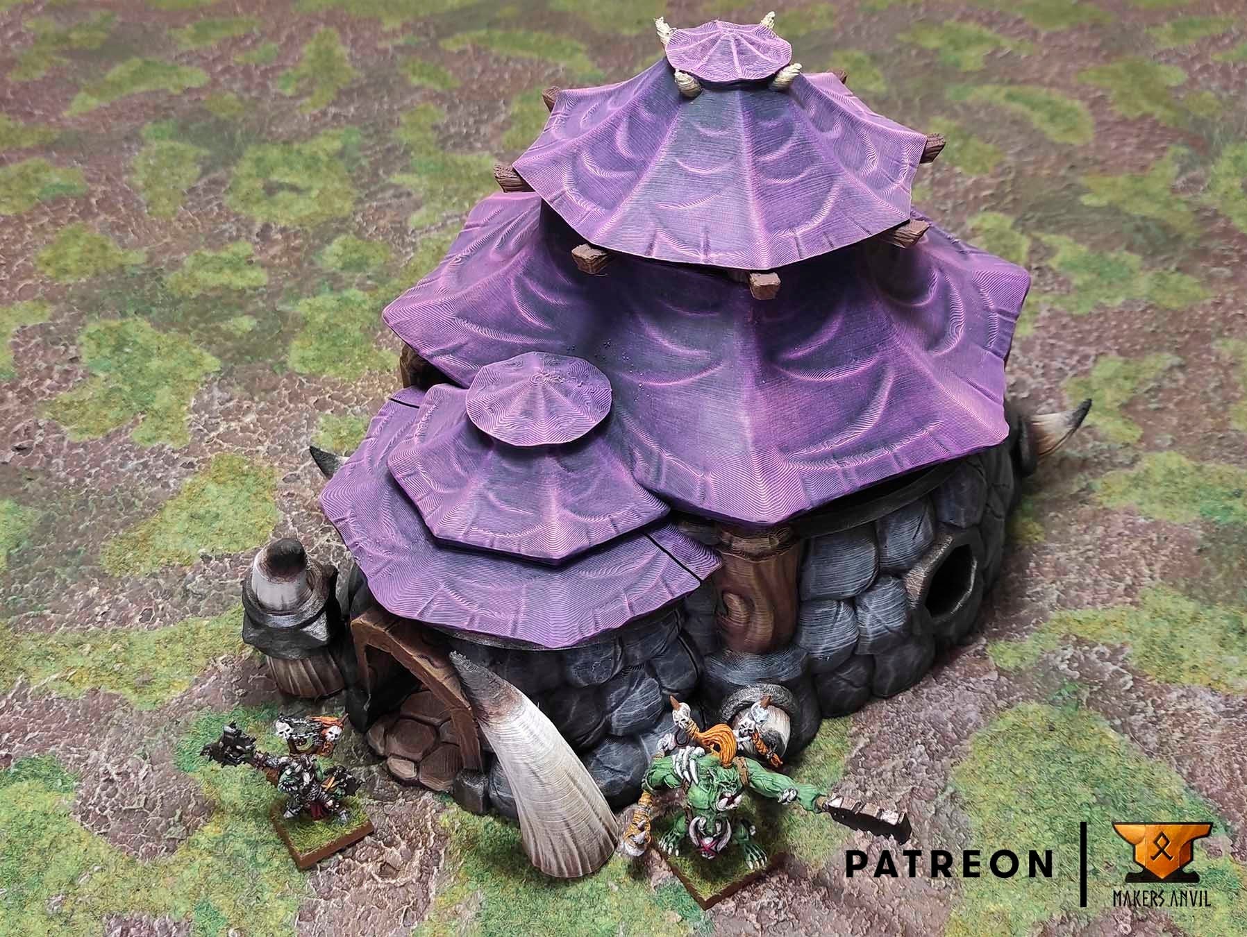 Orc House Terrain Scenery | Makers Anvil | Roleplaying 3D Printed Fantasy Scenery | Miniature Building Terrain TTRPG - 3DPrintDen