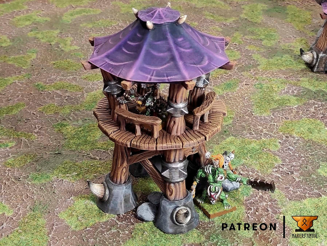 Orc Watchtower Terrain Scenery | Makers Anvil | Roleplaying 3D Printed Fantasy Scenery | Miniature Building Terrain TTRPG - 3DPrintDen