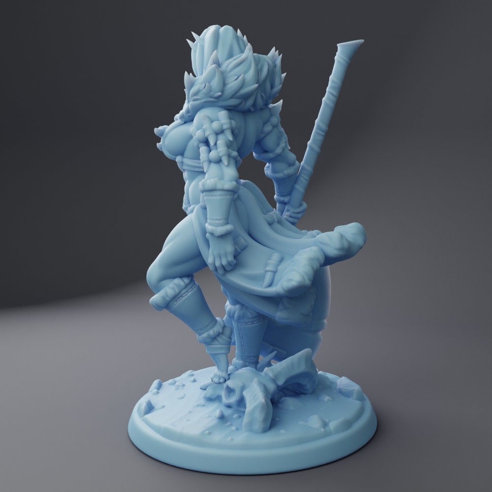 Orc Queen Miniature | Twin Goddess Miniatures | Tabletop RPG Miniature | Roleplaying 3D Printed Fantasy Mini - 3DPrintDen