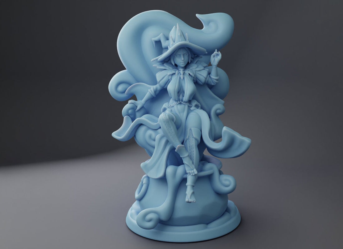 Witch Queen Miniature | Twin Goddess Miniatures | Tabletop RPG Miniature | Roleplaying 3D Printed Fantasy Mini - 3DPrintDen