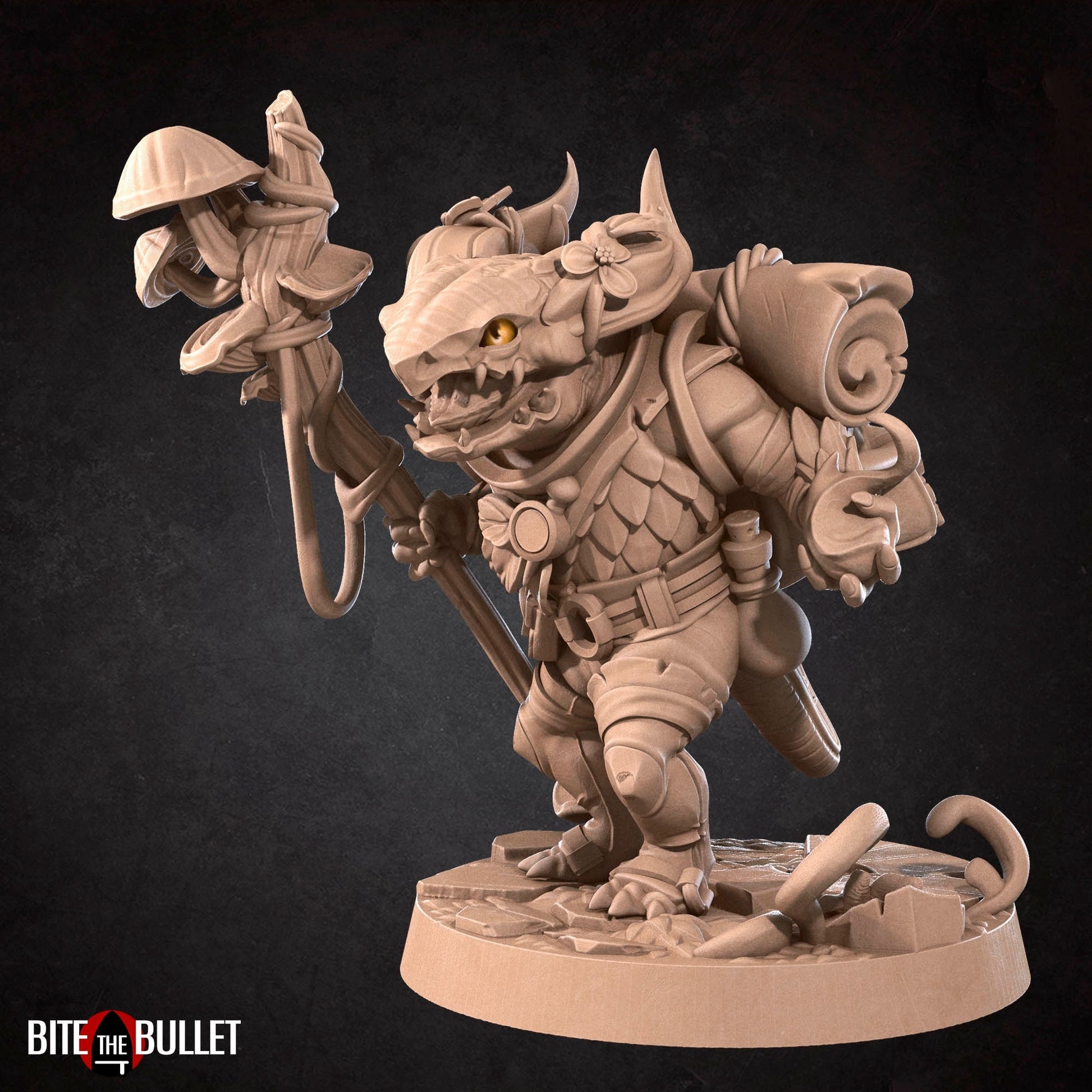 Kobold Druid Miniature | Tabletop RPG Miniature | Bite the Bullet | Roleplaying 3D Printed Fantasy Mini - 3DPrintDen