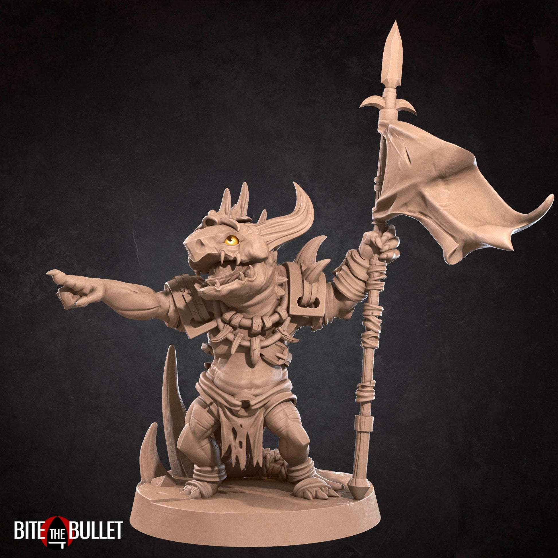 Kobold Chief Miniature | Tabletop RPG Miniature | Bite the Bullet | Roleplaying 3D Printed Fantasy Mini - 3DPrintDen