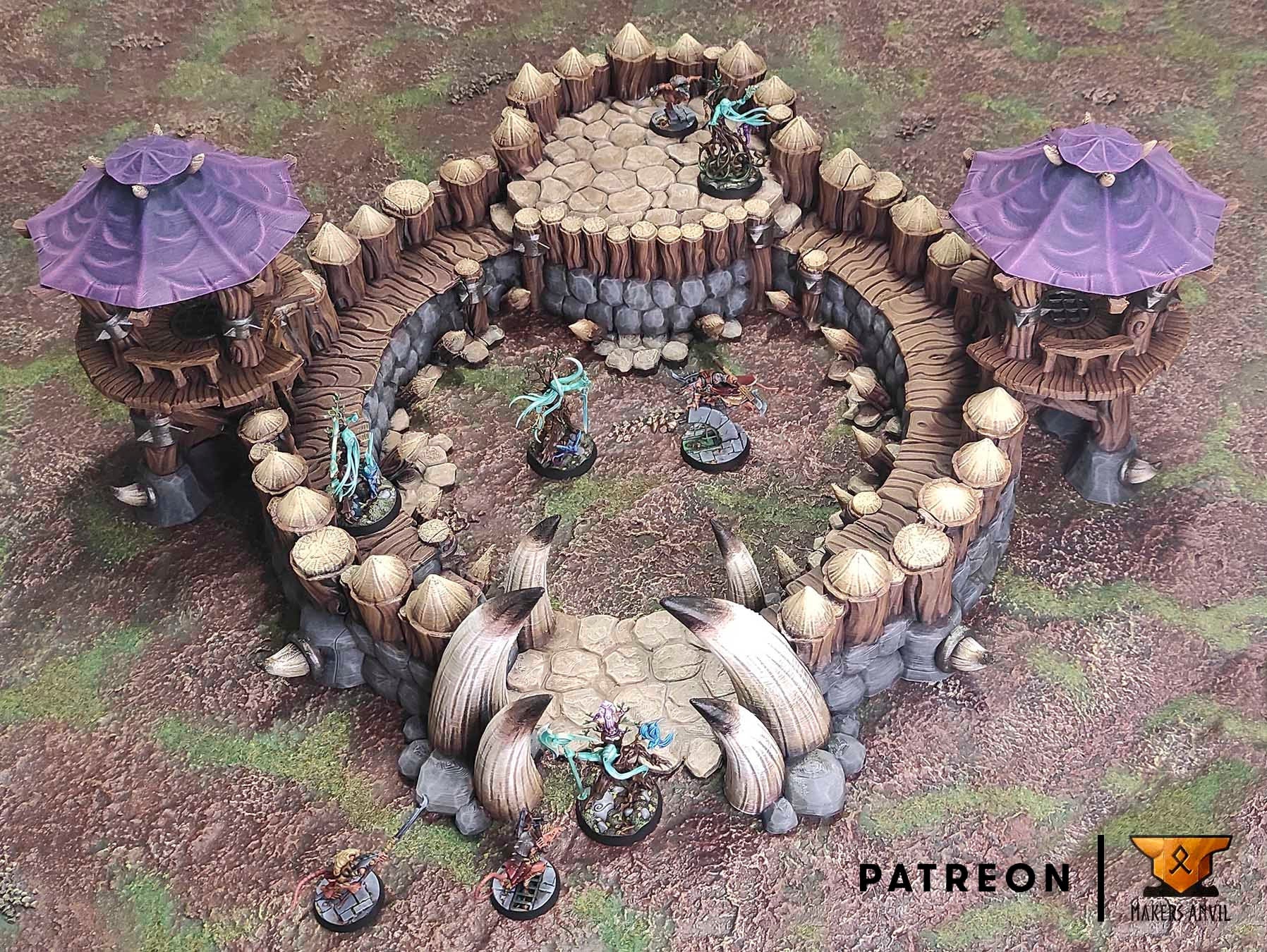 Orc Arena Camp Terrain Scenery | Makers Anvil | Roleplaying 3D Printed Fantasy Scenery | Miniature Building Terrain TTRPG - 3DPrintDen