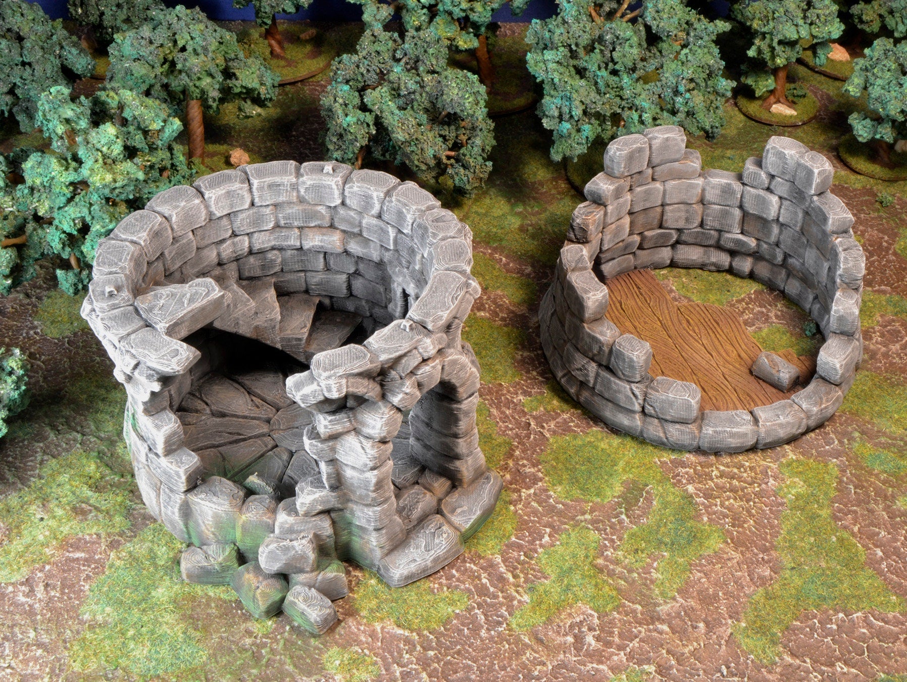 Ruined Tower Building Terrain Scenery | Makers Anvil | Roleplaying 3D Printed Fantasy Scenery | Miniature Building Terrain TTRPG - 3DPrintDen