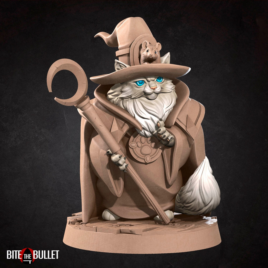 Catfolk Wizard Miniature | Tabletop RPG Miniature | Bite the Bullet | Roleplaying 3D Printed Fantasy Mini - 3DPrintDen