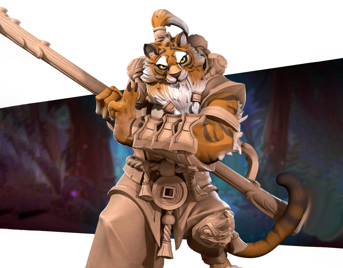 Tabaxi Monk Miniature | Tabletop RPG Miniature | Bite the Bullet | Roleplaying 3D Printed Fantasy Mini - 3DPrintDen