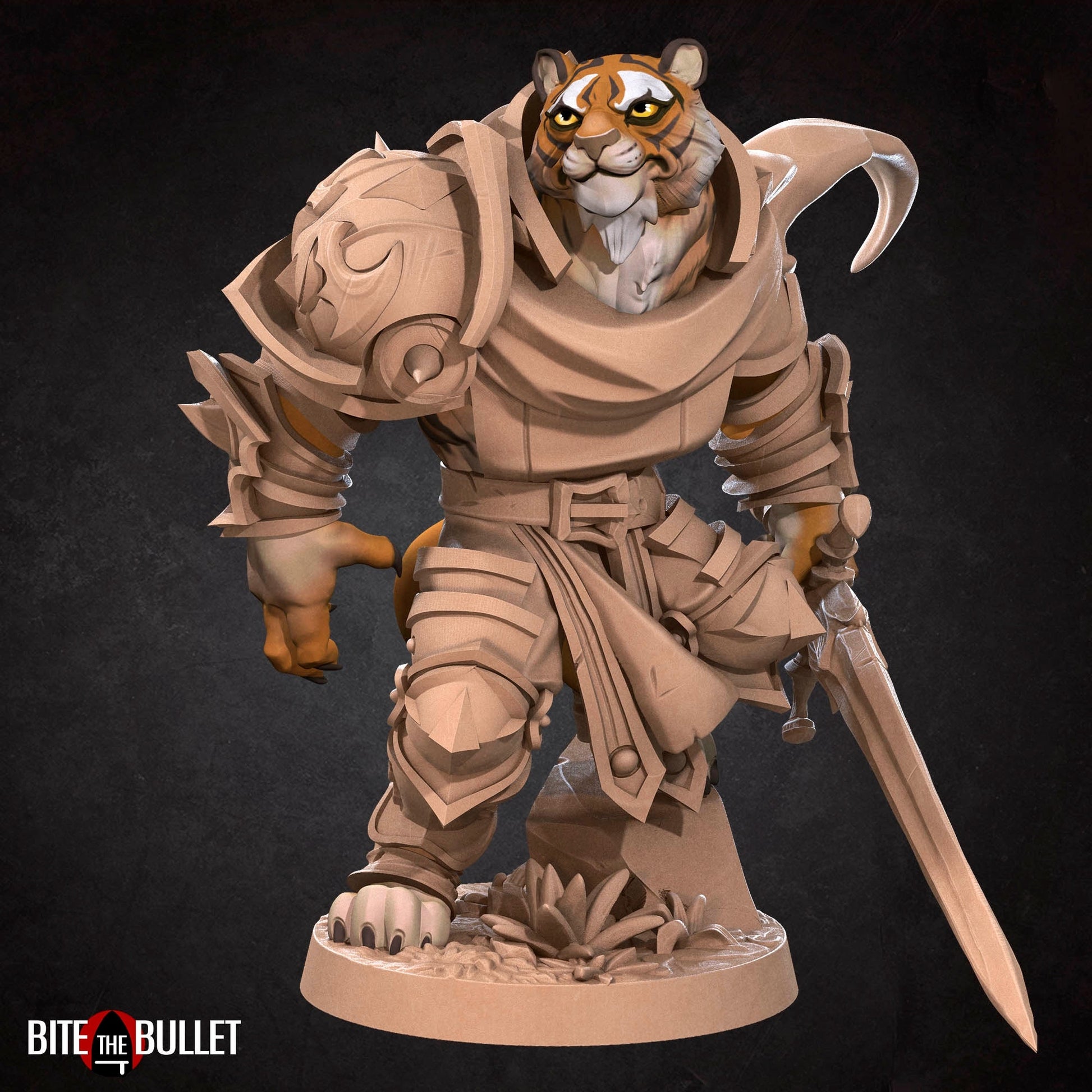 Tabaxi Paladin Miniature | Tabletop RPG Miniature | Bite the Bullet | Roleplaying 3D Printed Fantasy Mini - 3DPrintDen