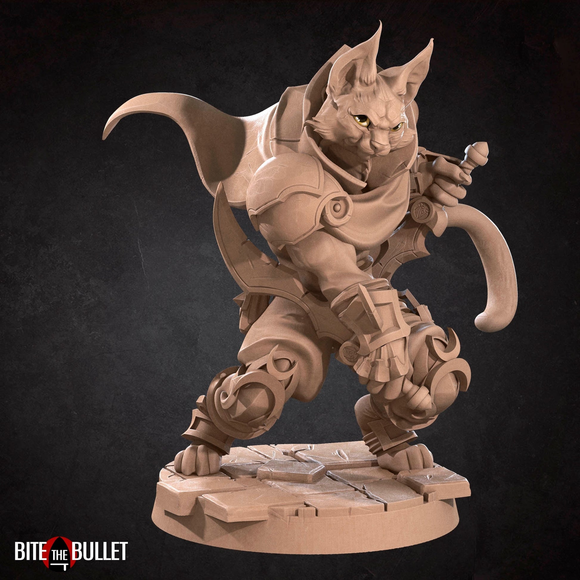 Tabaxi Rogue Miniature | Tabletop RPG Miniature | Bite the Bullet | Roleplaying 3D Printed Fantasy Mini - 3DPrintDen