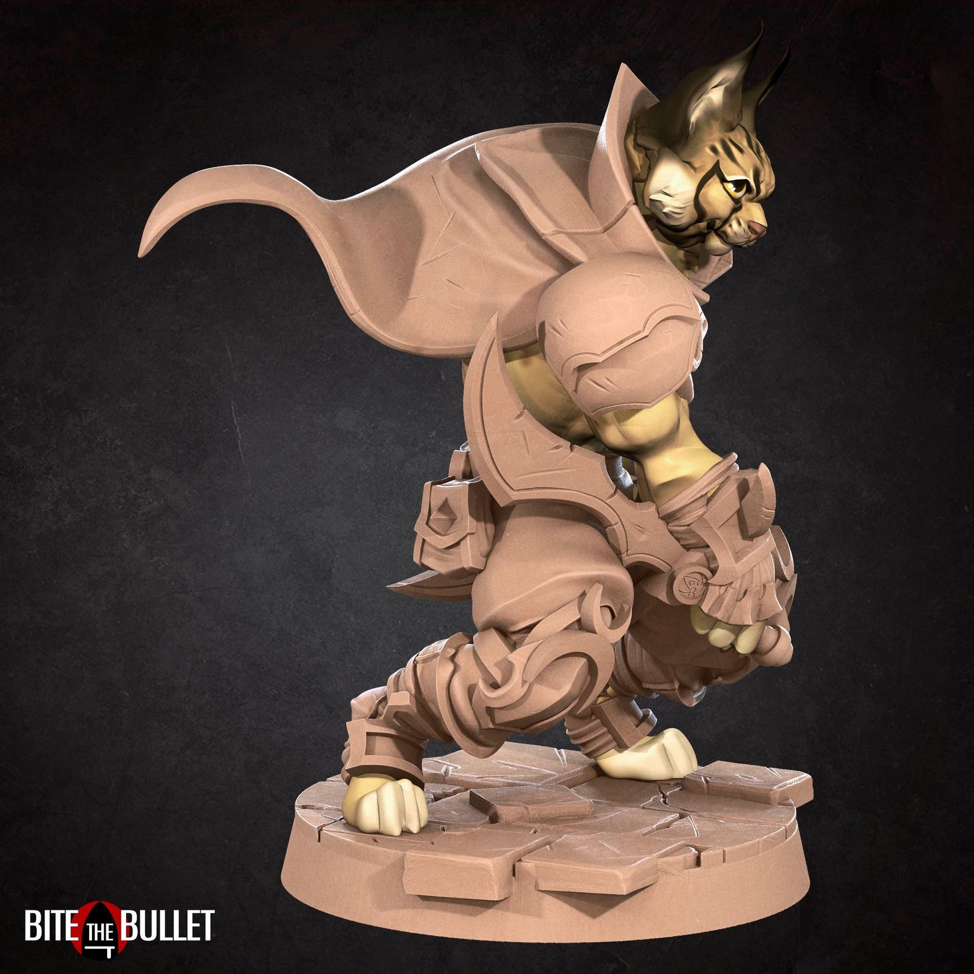 Tabaxi Rogue Miniature | Tabletop RPG Miniature | Bite the Bullet | Roleplaying 3D Printed Fantasy Mini - 3DPrintDen