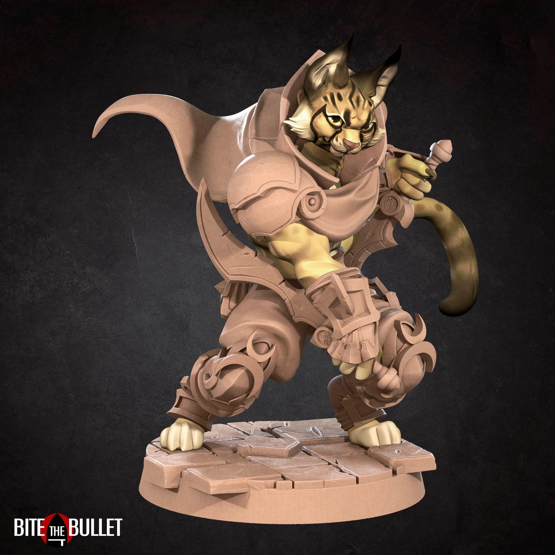 Tabaxi Rogue Miniature | Tabletop RPG Miniature | Bite the Bullet | Roleplaying 3D Printed Fantasy Mini - 3DPrintDen