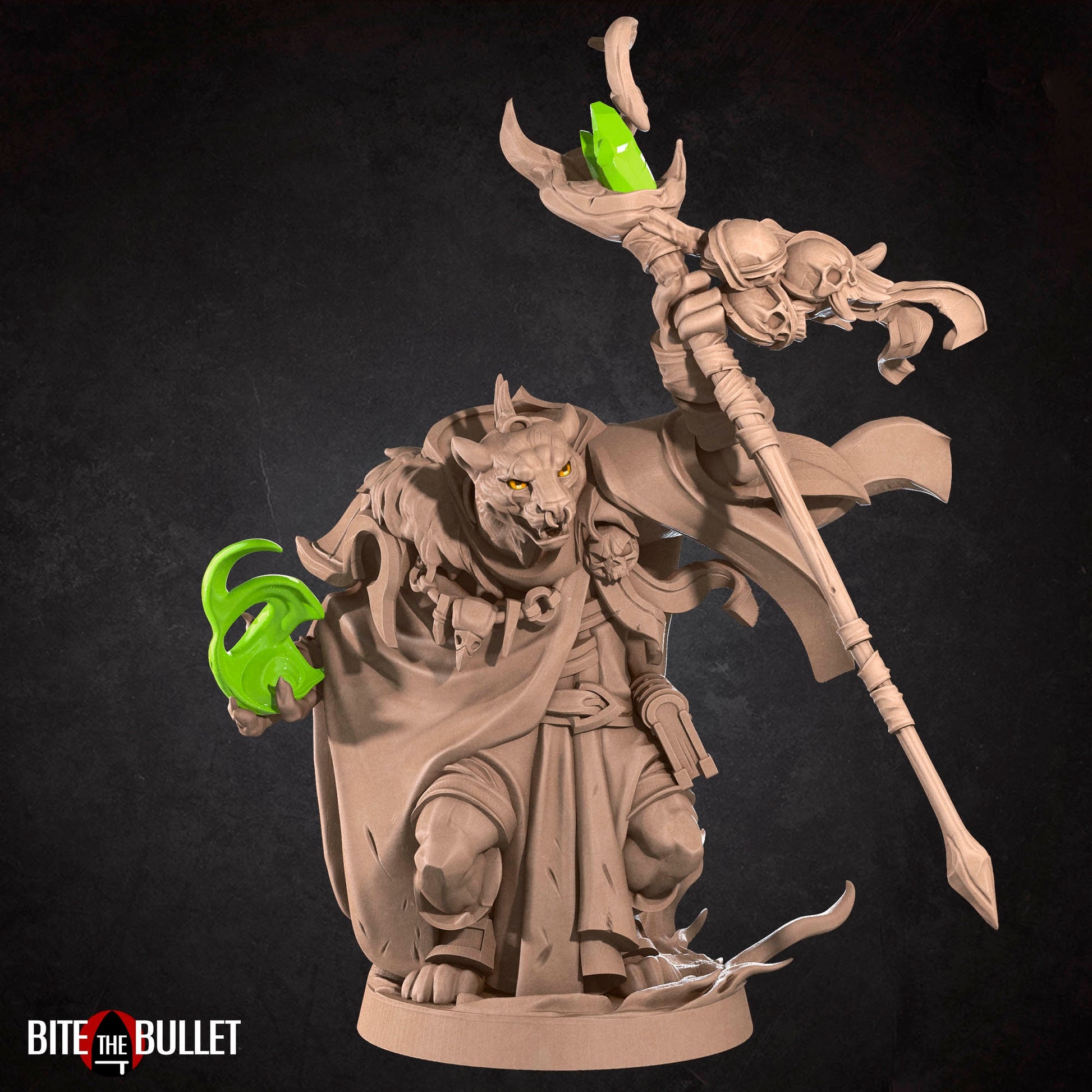 Tabaxi Warlock Miniature | Tabletop RPG Miniature | Bite the Bullet | Roleplaying 3D Printed Fantasy Mini - 3DPrintDen