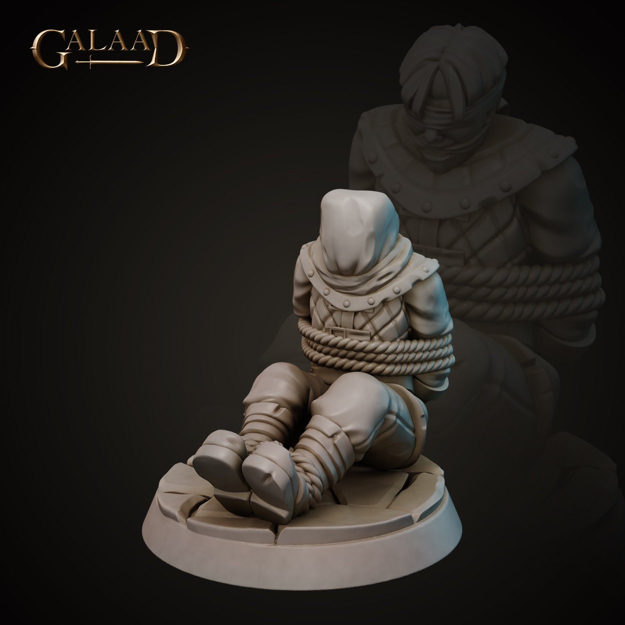 Prisoner Miniature | Tabletop RPG Miniature | Galaad Miniatures | Roleplaying 3D Printed Fantasy Mini - 3DPrintDen