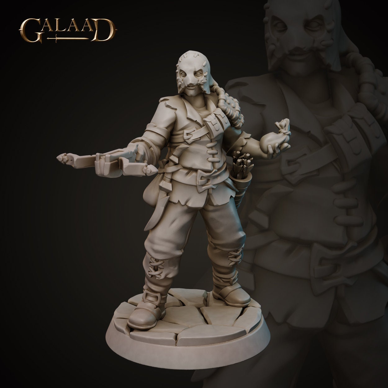 Bandit Miniature | Tabletop RPG Miniature | Galaad Miniatures | Roleplaying 3D Printed Fantasy Mini - 3DPrintDen