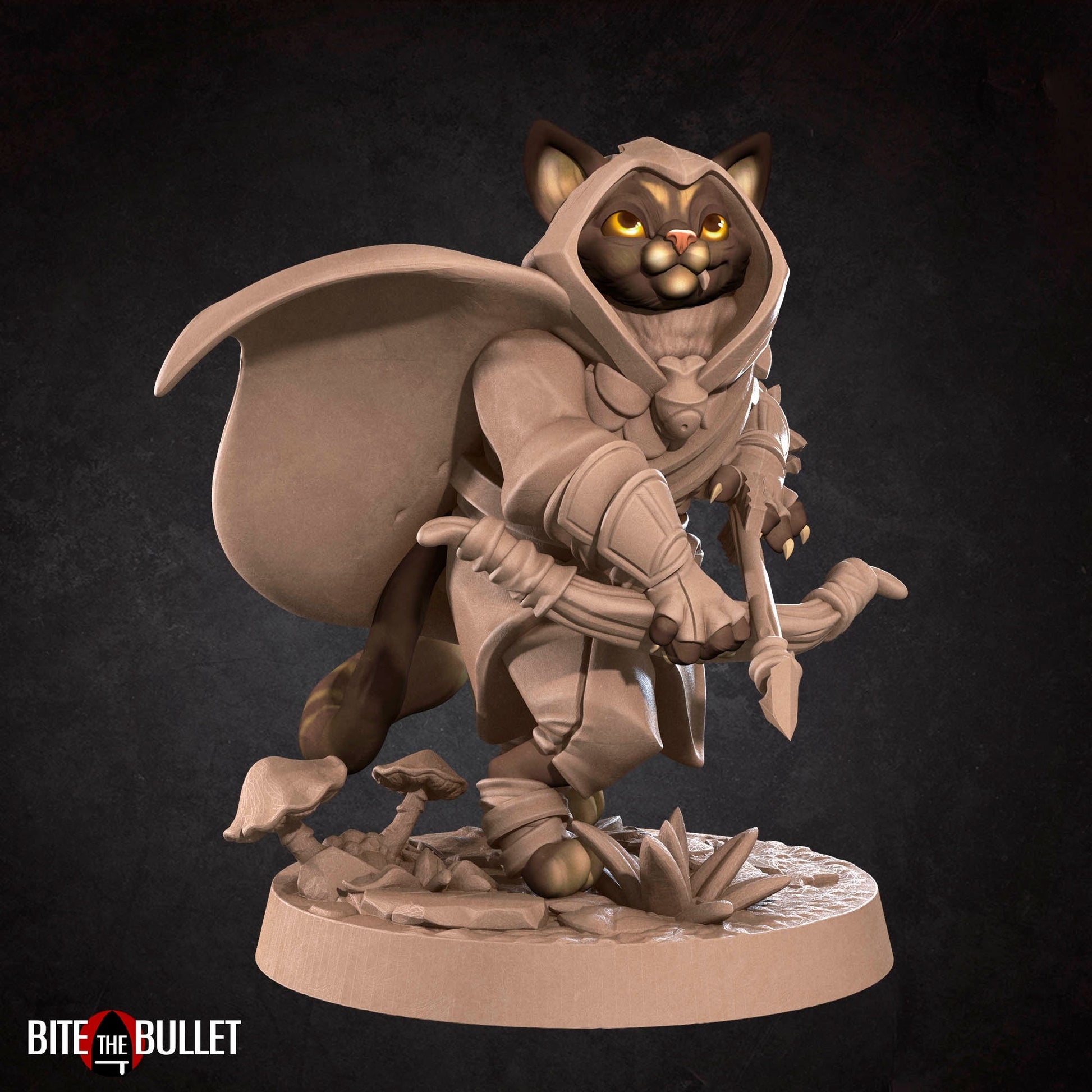 Catfolk Ranger Miniature | Tabletop RPG Miniature | Bite the Bullet | Roleplaying 3D Printed Fantasy Mini - 3DPrintDen