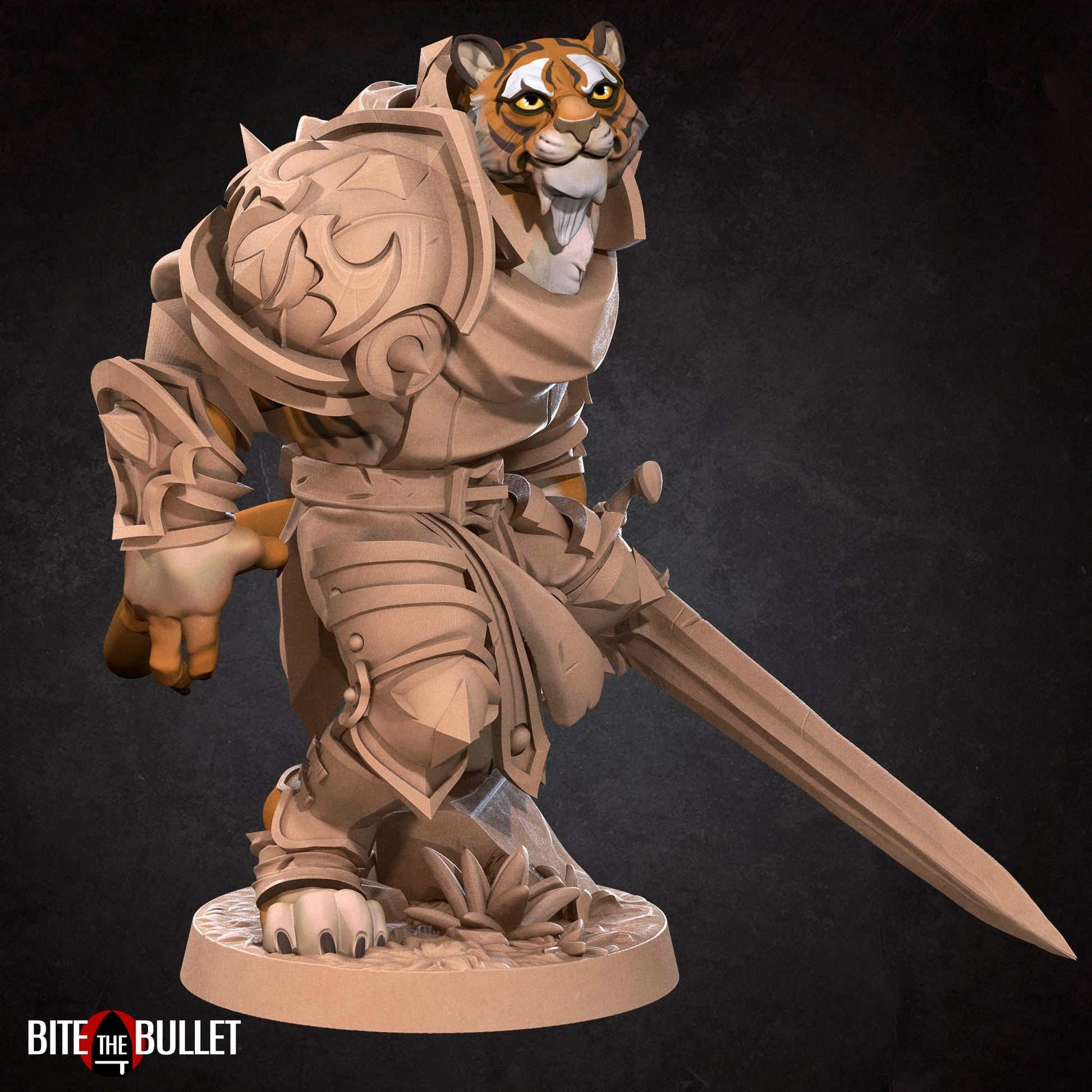 Tabaxi Paladin Miniature | Tabletop RPG Miniature | Bite the Bullet | Roleplaying 3D Printed Fantasy Mini - 3DPrintDen