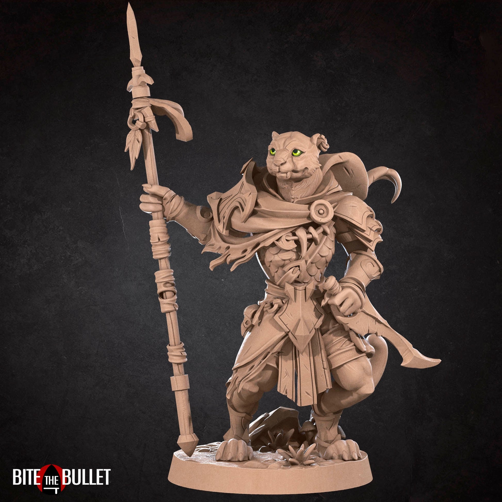 Tabaxi Ranger Miniature | Tabletop RPG Miniature | Bite the Bullet | Roleplaying 3D Printed Fantasy Mini - 3DPrintDen