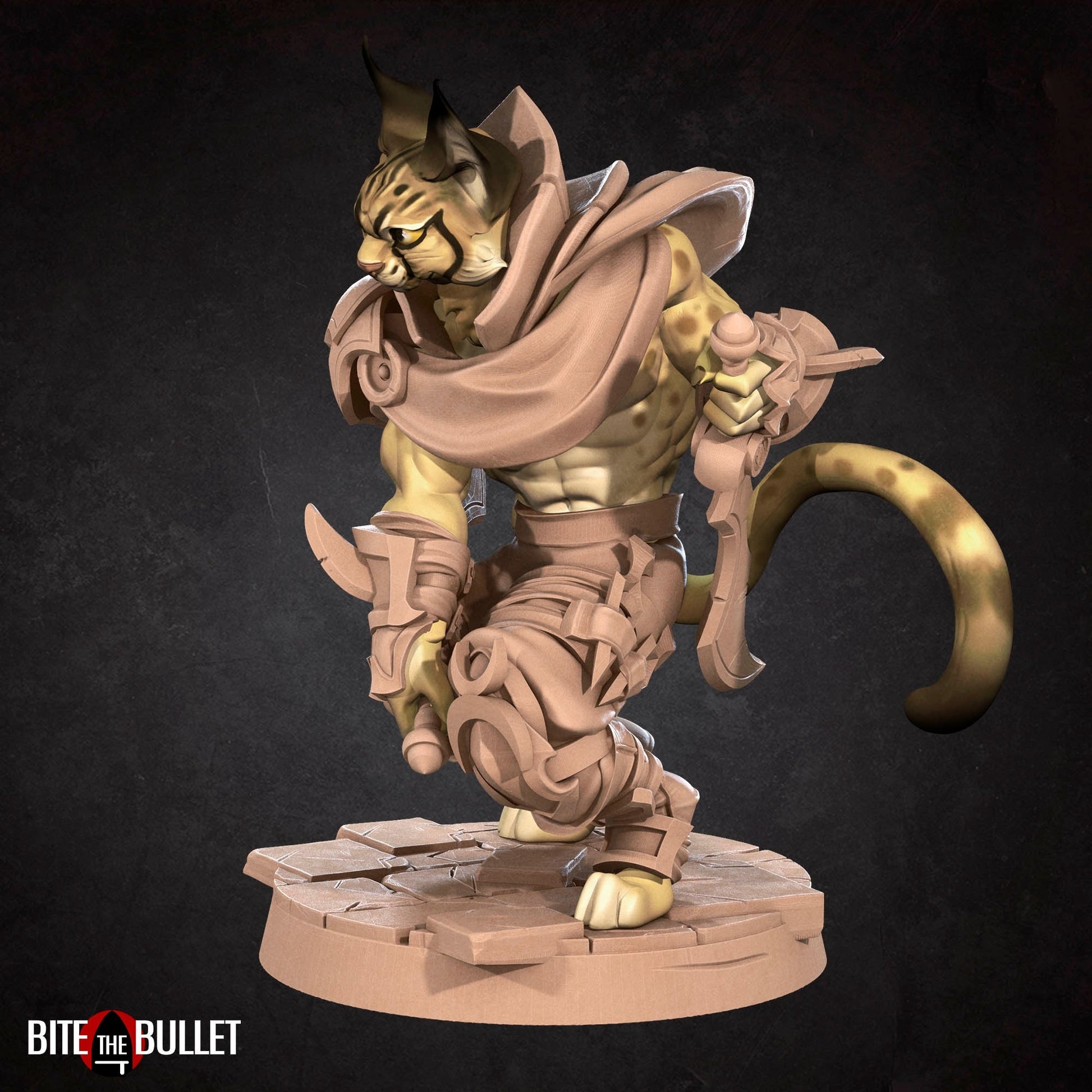 Tabaxi Rogue Miniature | Tabletop RPG Miniature | Bite the Bullet | Roleplaying 3D Printed Fantasy Mini - 3DPrintDen