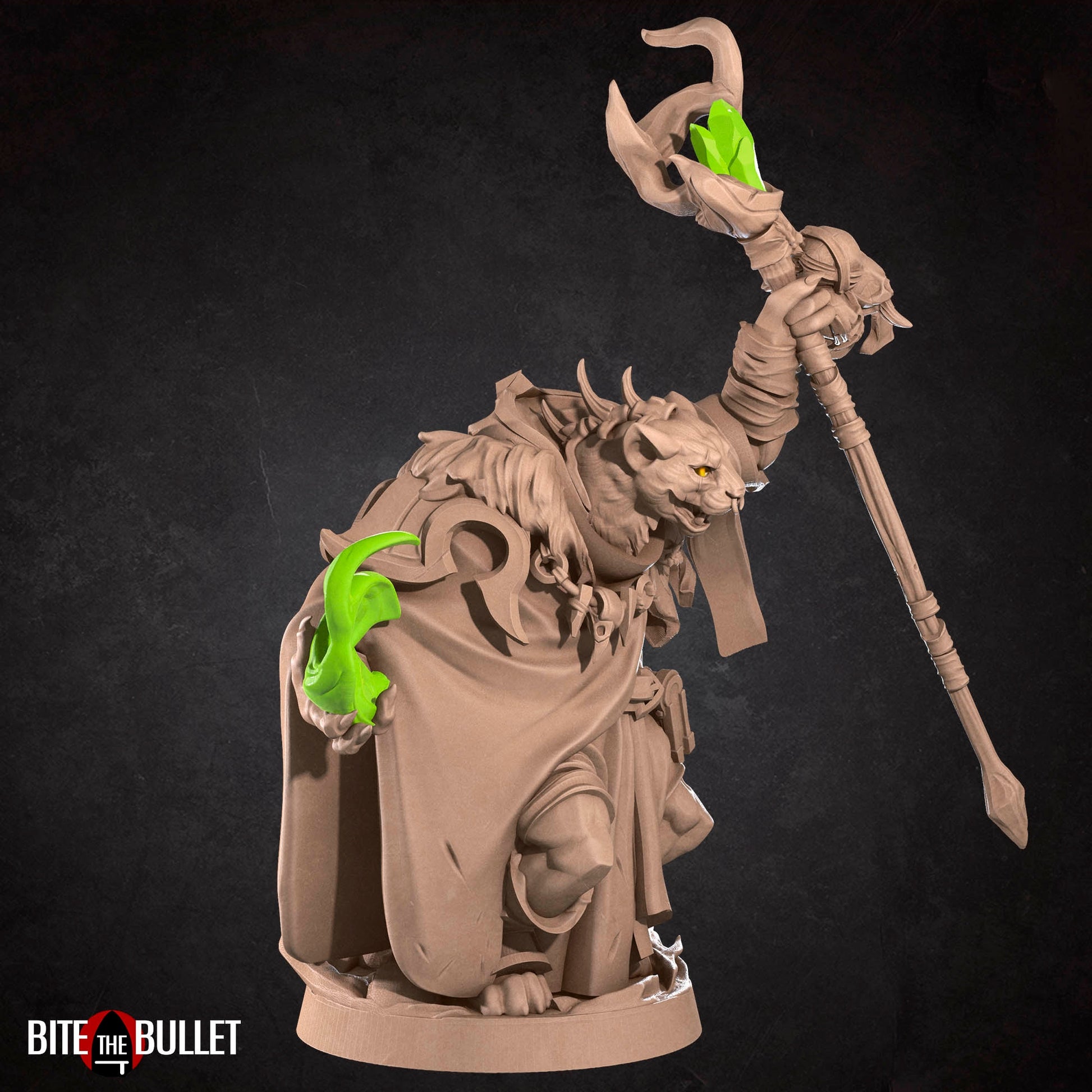 Tabaxi Warlock Miniature | Tabletop RPG Miniature | Bite the Bullet | Roleplaying 3D Printed Fantasy Mini - 3DPrintDen