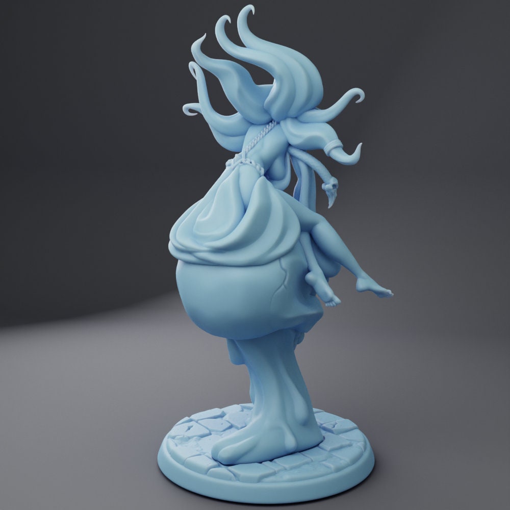 Female Necromancer Miniature, Baba Camylla | Twin Goddess Miniatures | Tabletop RPG Miniature | Roleplaying 3D Printed Fantasy Mini - 3DPrintDen