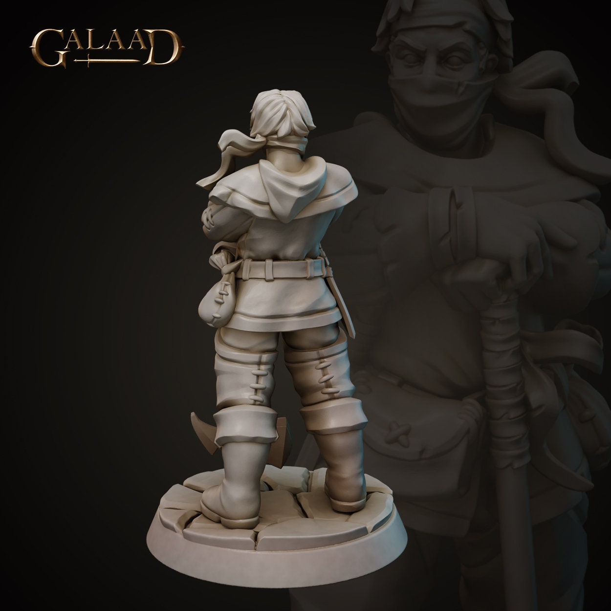 Bandit Miniature | Tabletop RPG Miniature | Galaad Miniatures | Roleplaying 3D Printed Fantasy Mini - 3DPrintDen