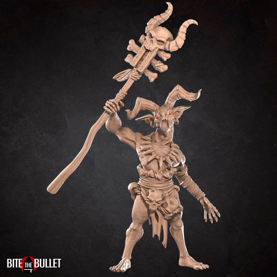 Fallen Shaman Miniature | Tabletop RPG Miniature | Bite the Bullet | Roleplaying 3D Printed Fantasy Mini - 3DPrintDen