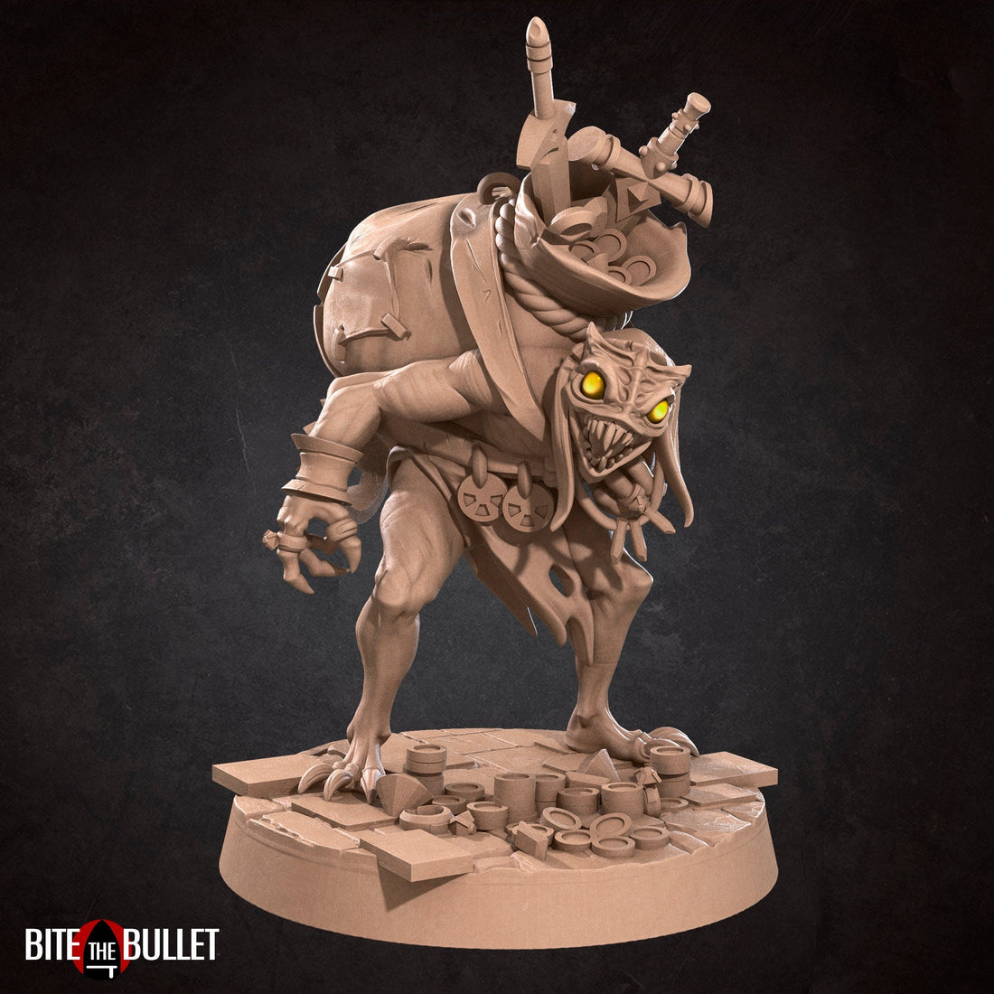 Treasure Goblin Miniature | Tabletop RPG Miniature | Bite the Bullet | Roleplaying 3D Printed Fantasy Mini - 3DPrintDen