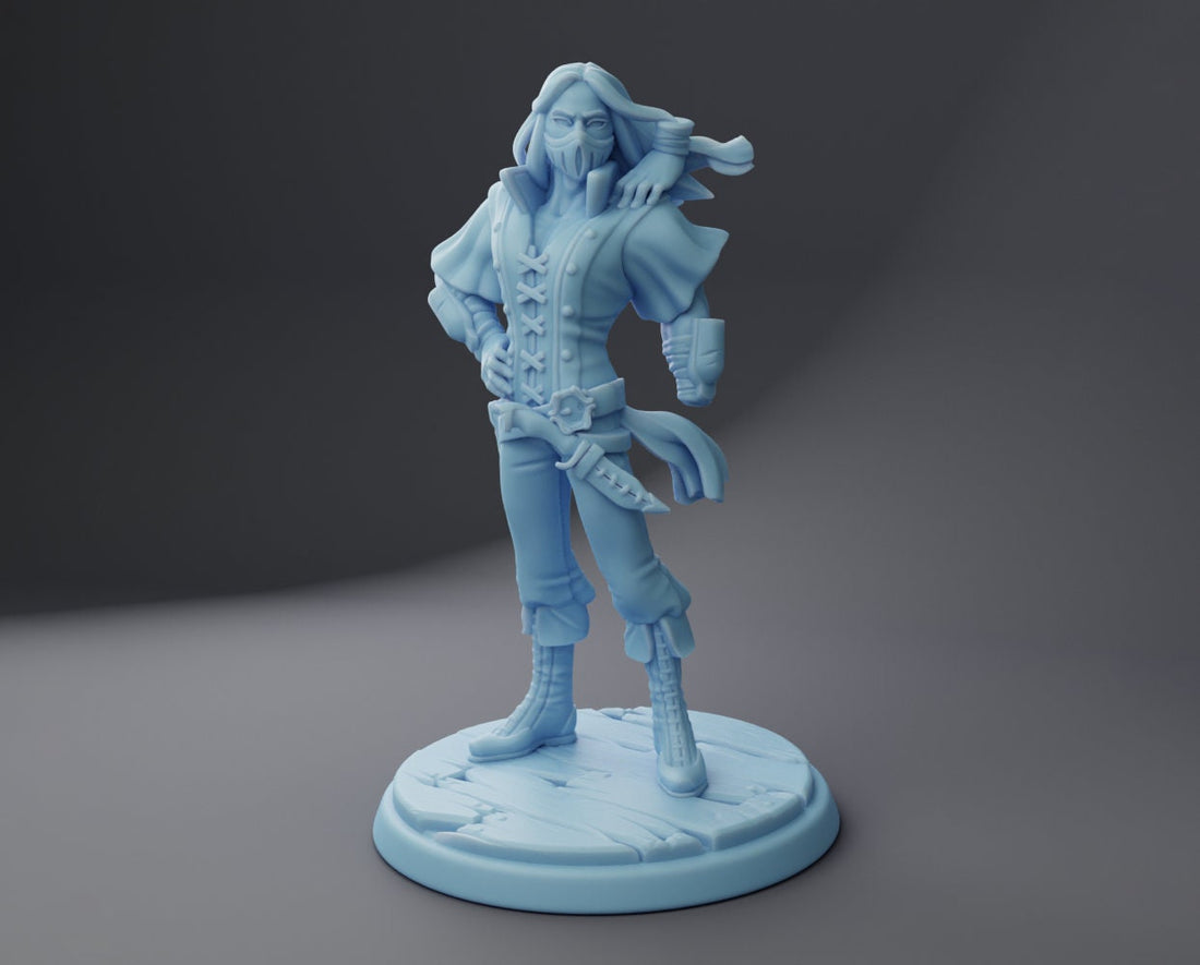 Space Pirate Miniature, Grimzod | Twin Goddess Miniatures | Tabletop RPG Miniature | Roleplaying 3D Printed Fantasy Mini - 3DPrintDen