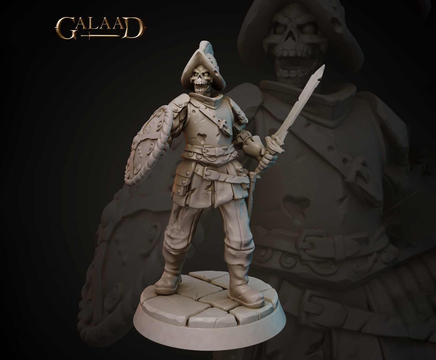 Undead Miniature | Tabletop RPG Miniature | Galaad Miniatures | Roleplaying 3D Printed Fantasy Mini - 3DPrintDen