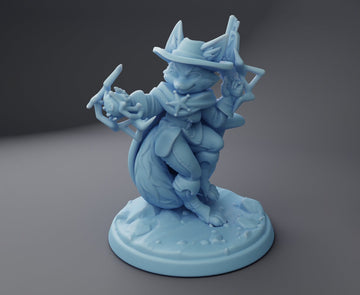 Foxgirl Deputy Miniature, Lucille | Twin Goddess Miniatures | Tabletop RPG Miniature | Roleplaying 3D Printed Fantasy Mini - 3DPrintDen