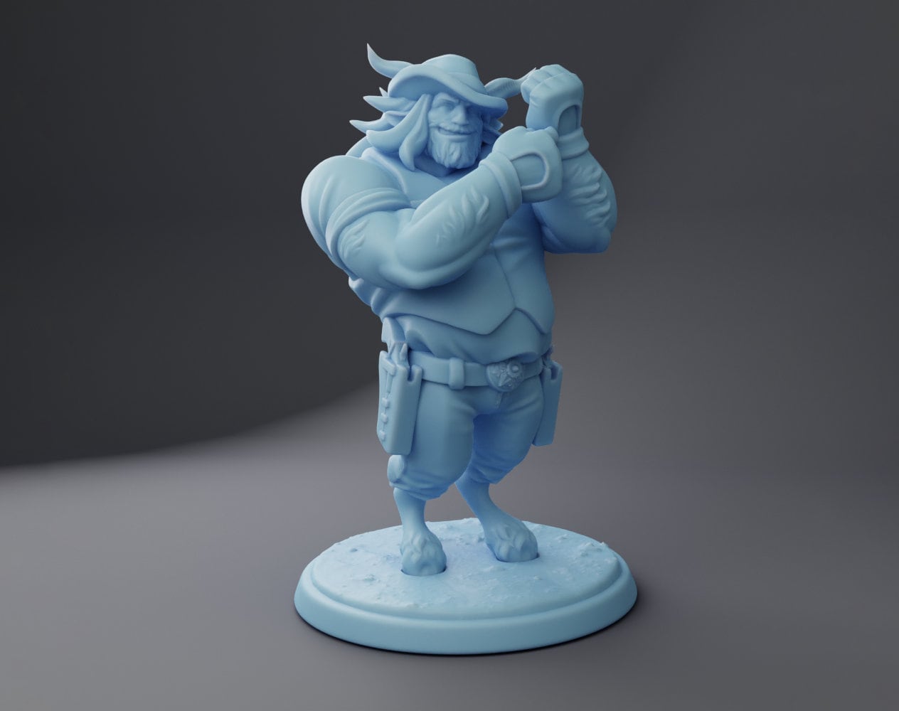 Satyr Cowboy Biker Miniature | Twin Goddess Miniatures | Tabletop RPG Miniature | Roleplaying 3D Printed Fantasy Mini - 3DPrintDen