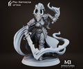 Female Fire Demon Warrior Miniature | Tabletop RPG Miniature | Miniatures Blueprint | Roleplaying 3D Printed Fantasy Mini - 3DPrintDen