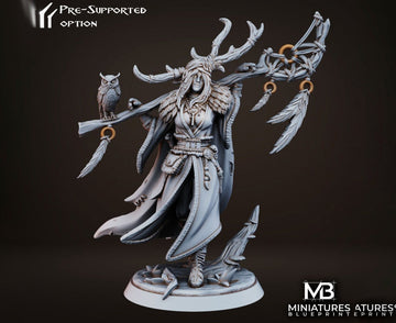 Female Elf Druid Miniature | Tabletop RPG Miniature | Miniatures Blueprint | Roleplaying 3D Printed Fantasy Mini - 3DPrintDen