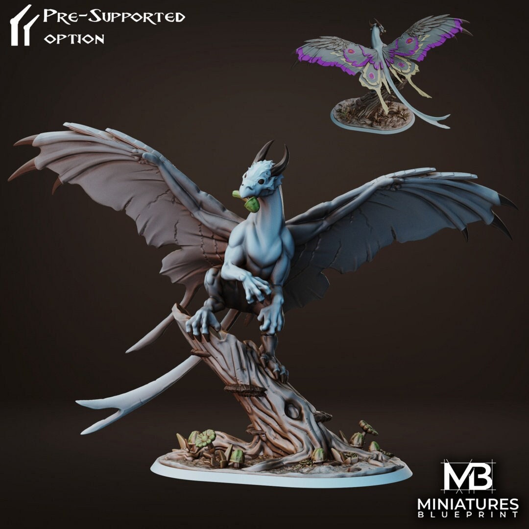 Fairy Dragon Miniature | Tabletop RPG Miniature | Miniatures Blueprint | Roleplaying 3D Printed Fantasy Mini - 3DPrintDen